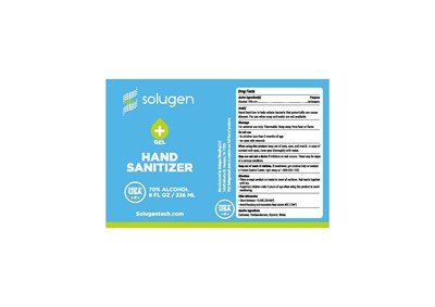 Gel Hand Sanitizer  8oz Blue Version Label